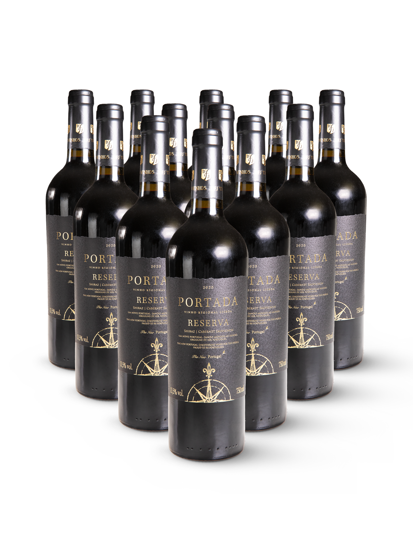 12 Rotweinflaschen Portada Reserva Shiraz mit elegantem Design und klassischer Anmutung