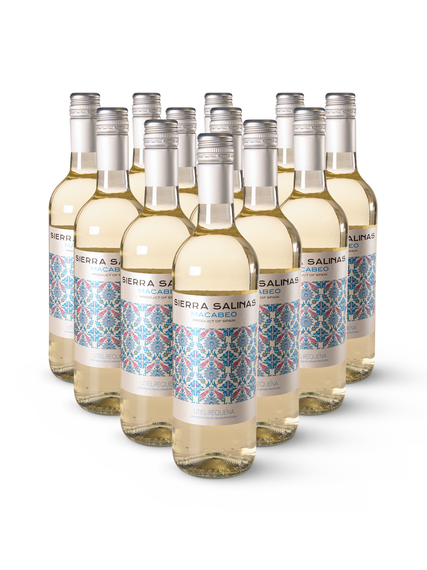 12 Flaschen Sierra Salinas Macabeo – spanischer Weißwein mit frischem Design