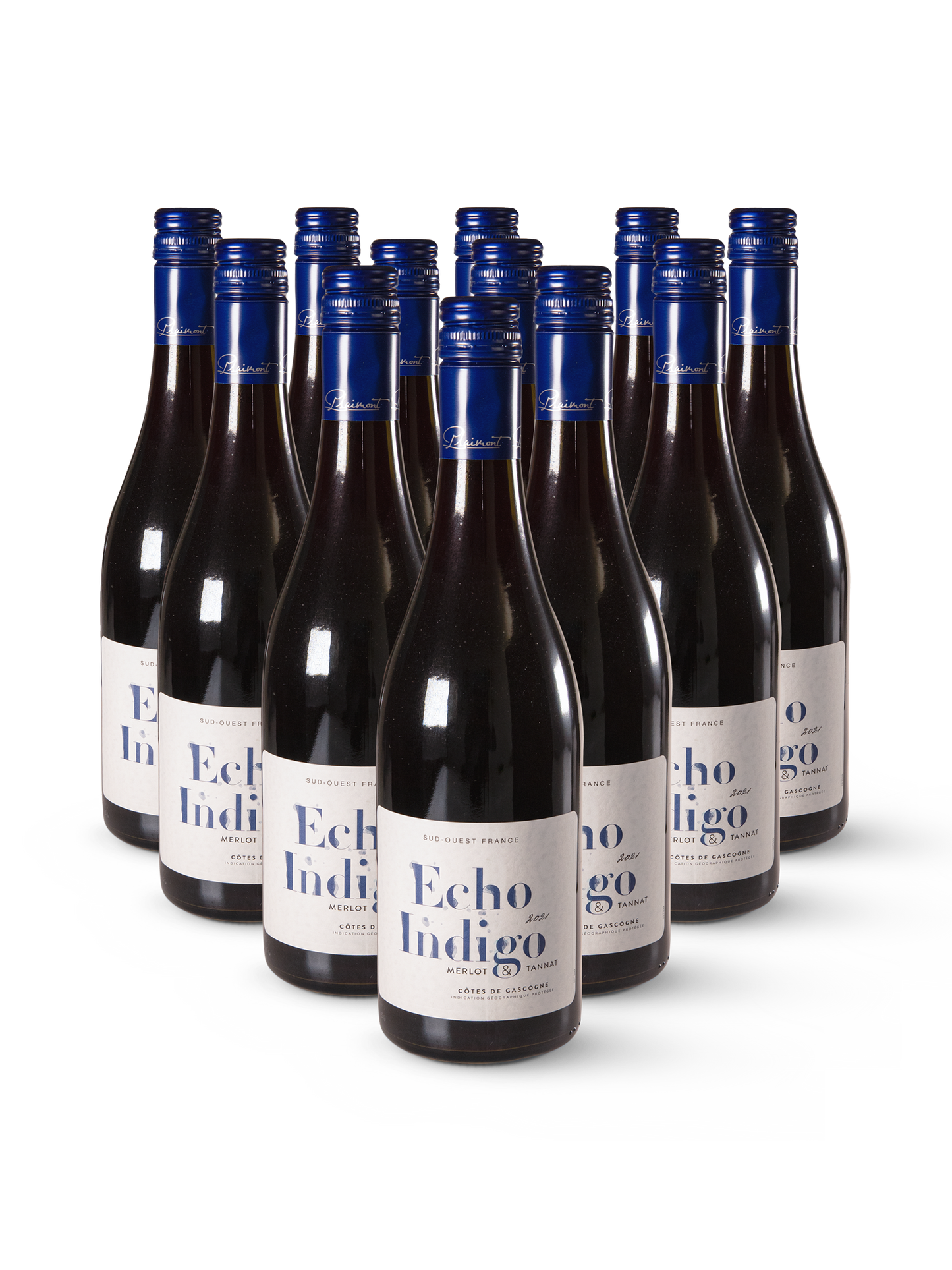 Produktbild des Echo Indigo Tannat – kraftvoller Rotwein mit farbenfrohem, modernem Design
